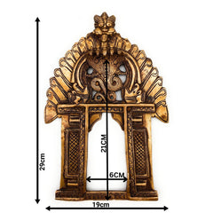 Bhunes Brass Prabhavali with Sheshnag Frame – Traditional Temple Arch Wall Hanging for Deity | Prabhawal Prabhawali Prabhaval for Mandir & Home Decor, Gold, 11.5 Inch, 1 Piece