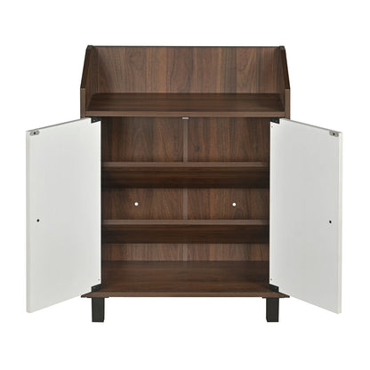 Nilkamal Aze Shoe Cabinet (Walnut & White)