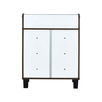 Nilkamal Aze Engineered Wood Shoe Cabinet (Walnut & White)