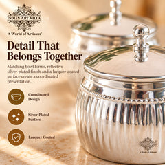 Silver Plated Brass Bowl Combo Set With Box - 380 ML