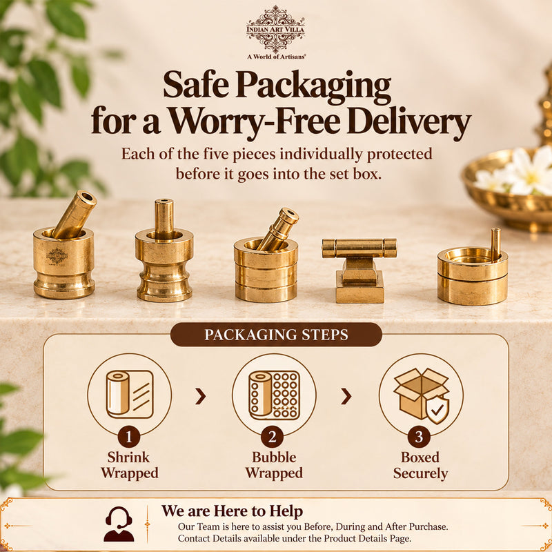 Gouri Amma Set – 5-Piece Miniature Brass Ritual & Gifting Set
