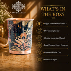Pure Copper Kalakriti Print Glass - 270 ML