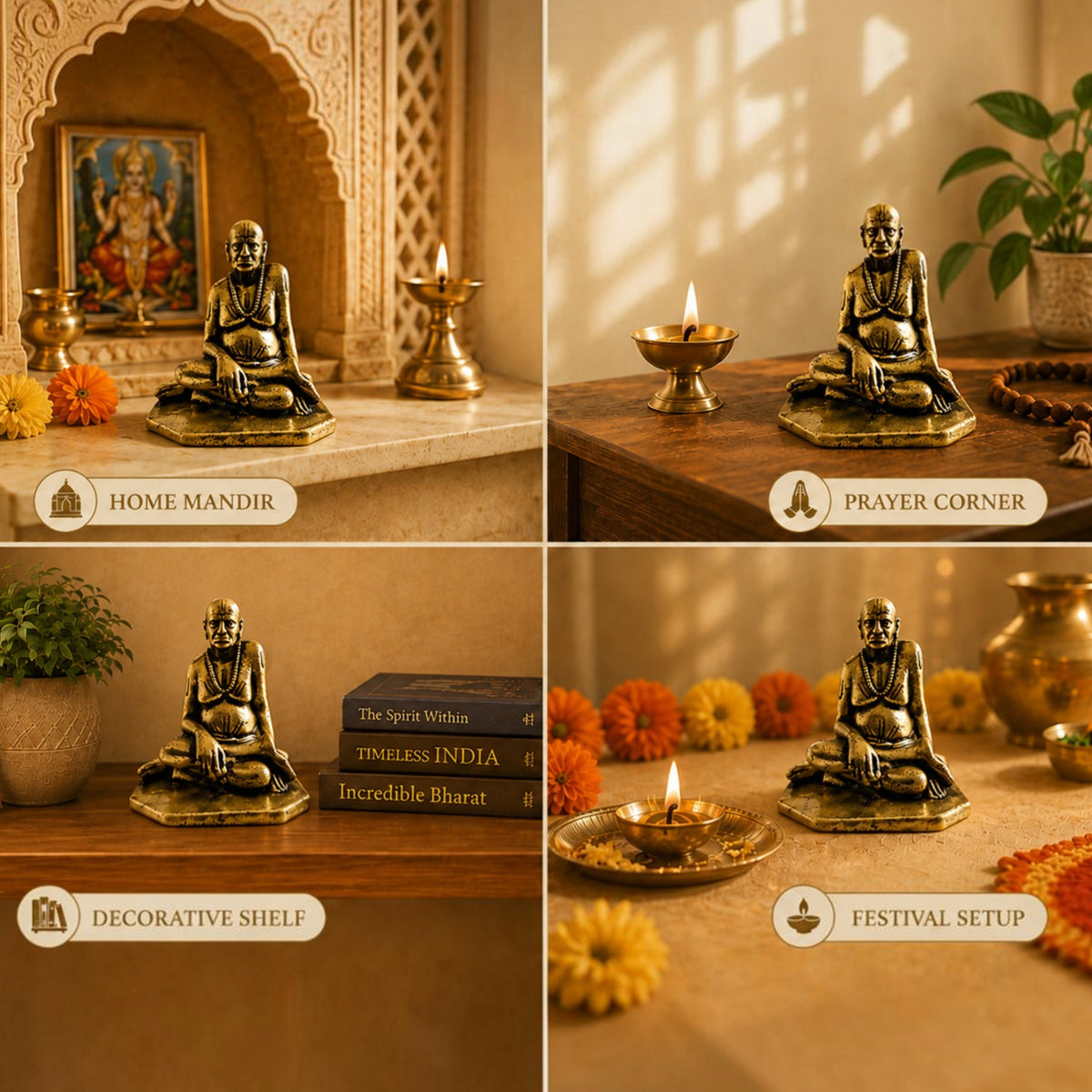 Pure Brass Miniature Swami Samarth Ji Murti