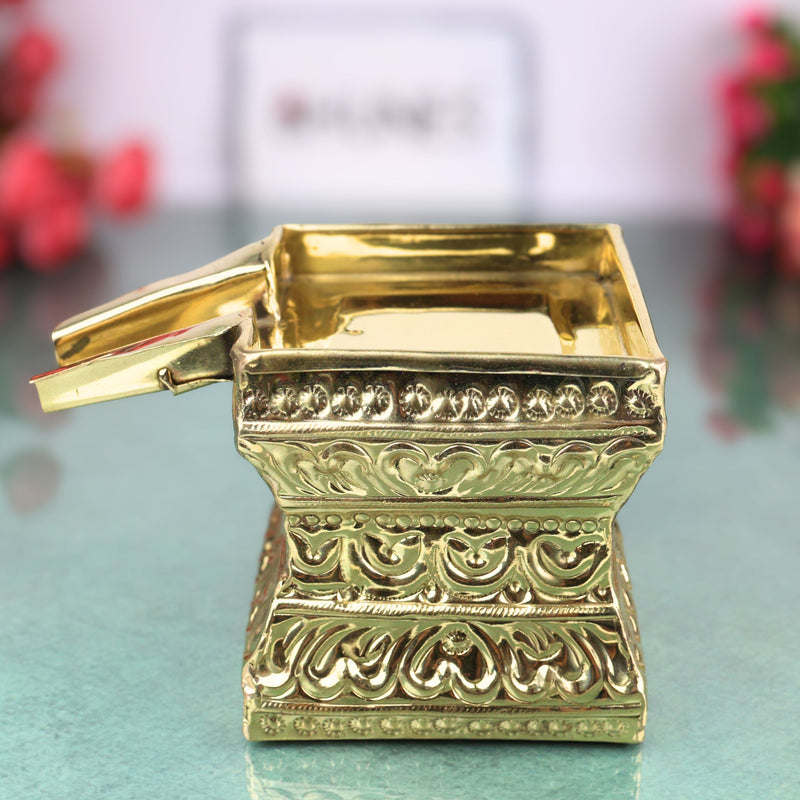 Brass Abhishek Patra, Soma suthra for Shivling Abhishekam, Peetal Pital Rudrabhishek Abhisheka Patram Lingabhishekam Jal Kalash Pooja Vessel Temple Shiv Puja Patra, Gold, 4.5 Inch, 1 Piece