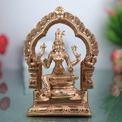 Bronze Bhuvaneshwari Devi Idol, Adi Parashakti Mahavidya Bhuvaneshvari Panchaloha Shakti Vigraham, Tripura Sundari Rajarajeshwari Murti, Gold, 5 Inch, 1 Piece