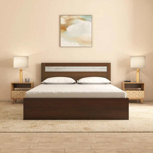 Nilkamal Akin King Bed without Storage (Walnut)