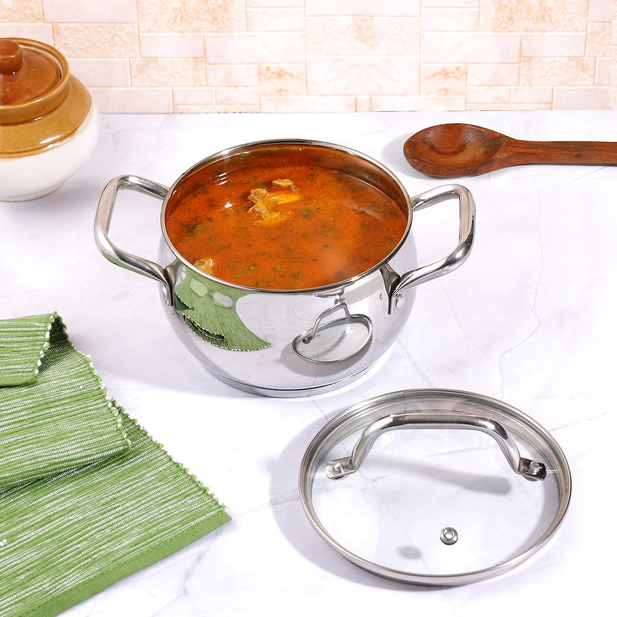 Vinod Stainless Steel Almaty Saucepot (Induction Friendly) - 6.9 L