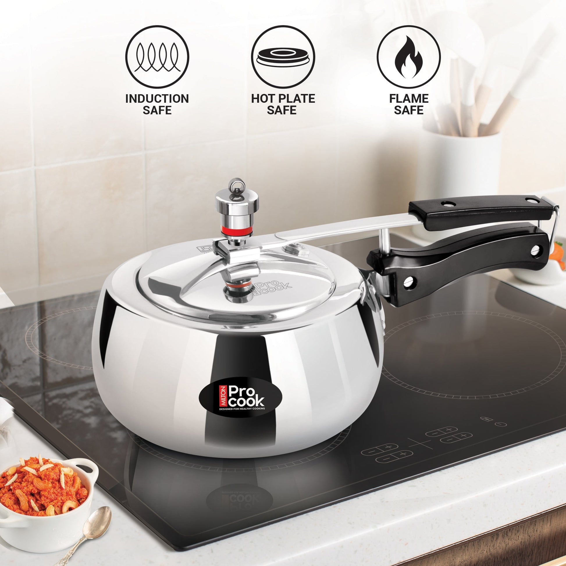 Inner Lid Curve Aluminium Induction Pressure Cooker (Milton Procook)