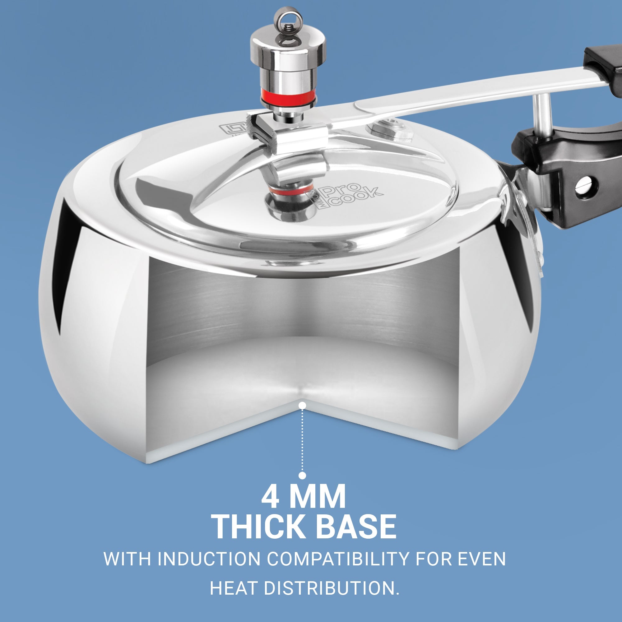 Inner Lid Curve Aluminium Induction Pressure Cooker (Milton Procook)