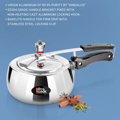 Inner Lid Curve Aluminium Induction Pressure Cooker (Milton Procook)