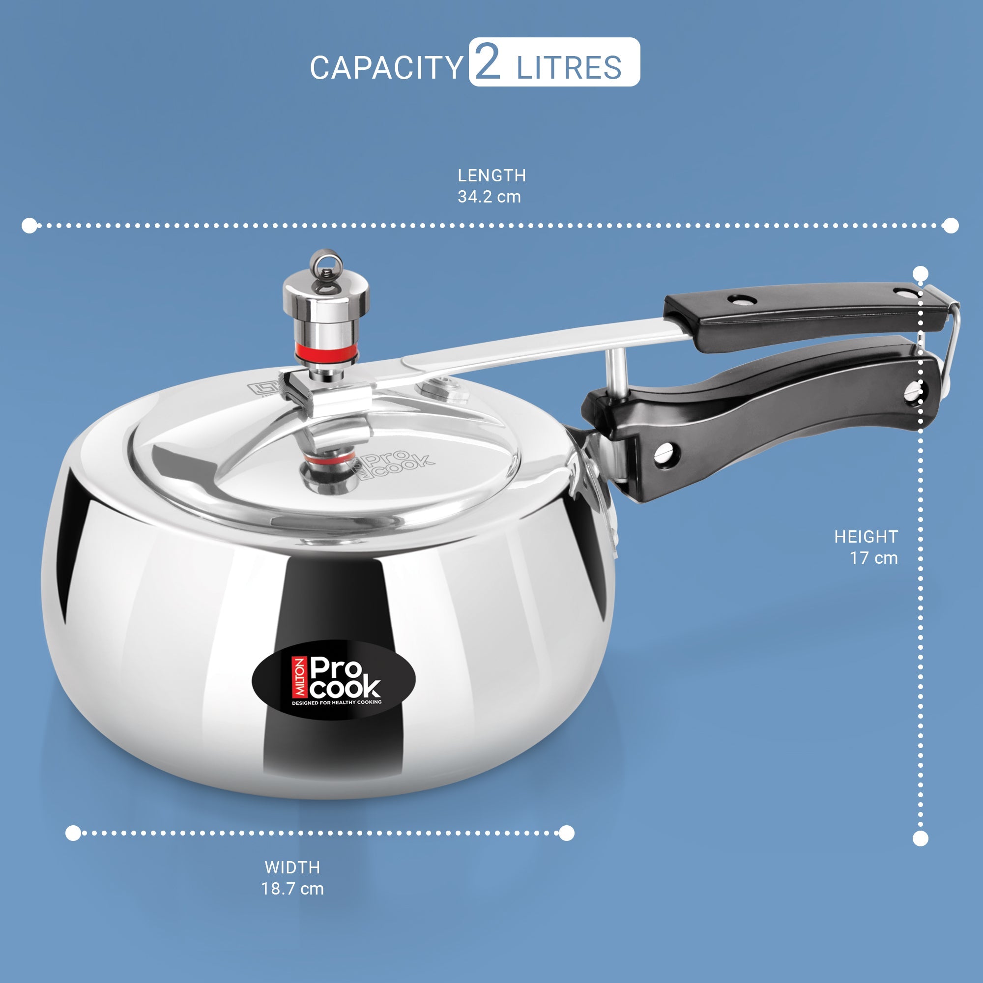 Inner Lid Curve Aluminium Induction Pressure Cooker (Milton Procook)