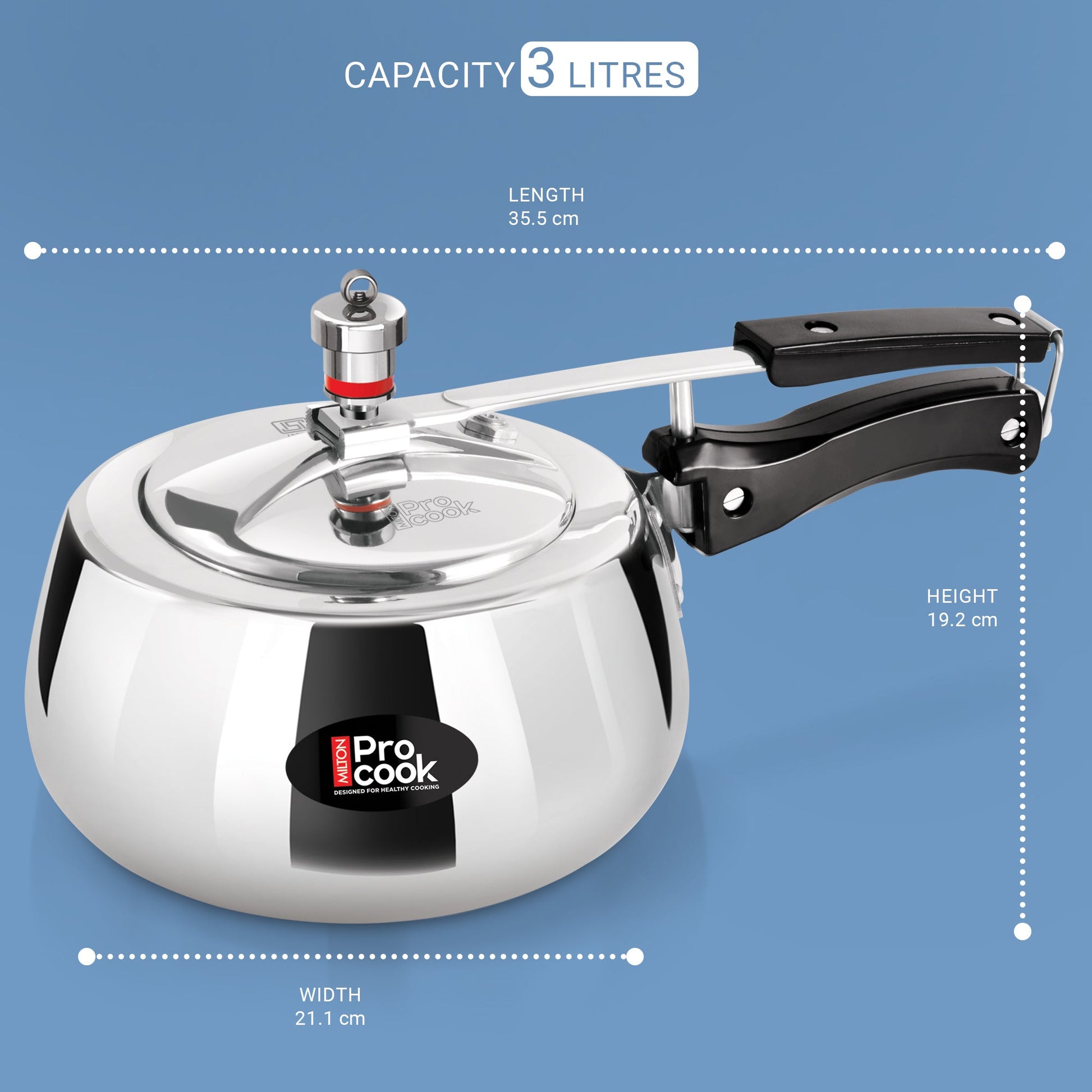 Inner Lid Curve Aluminium Induction Pressure Cooker (Milton Procook)
