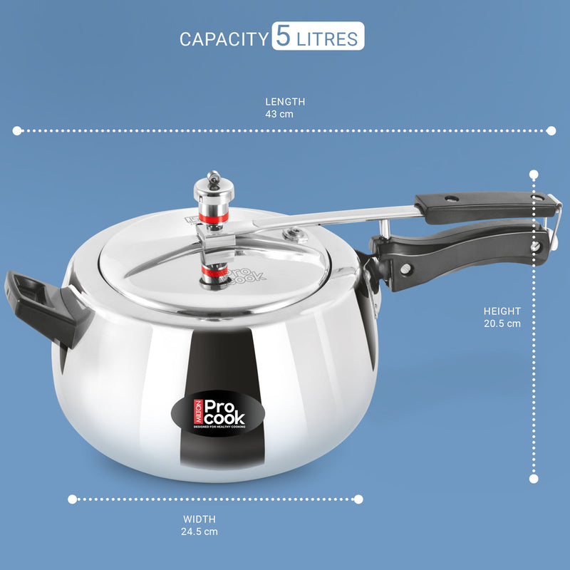 Inner Lid Curve Aluminium Induction Pressure Cooker (Milton Procook)