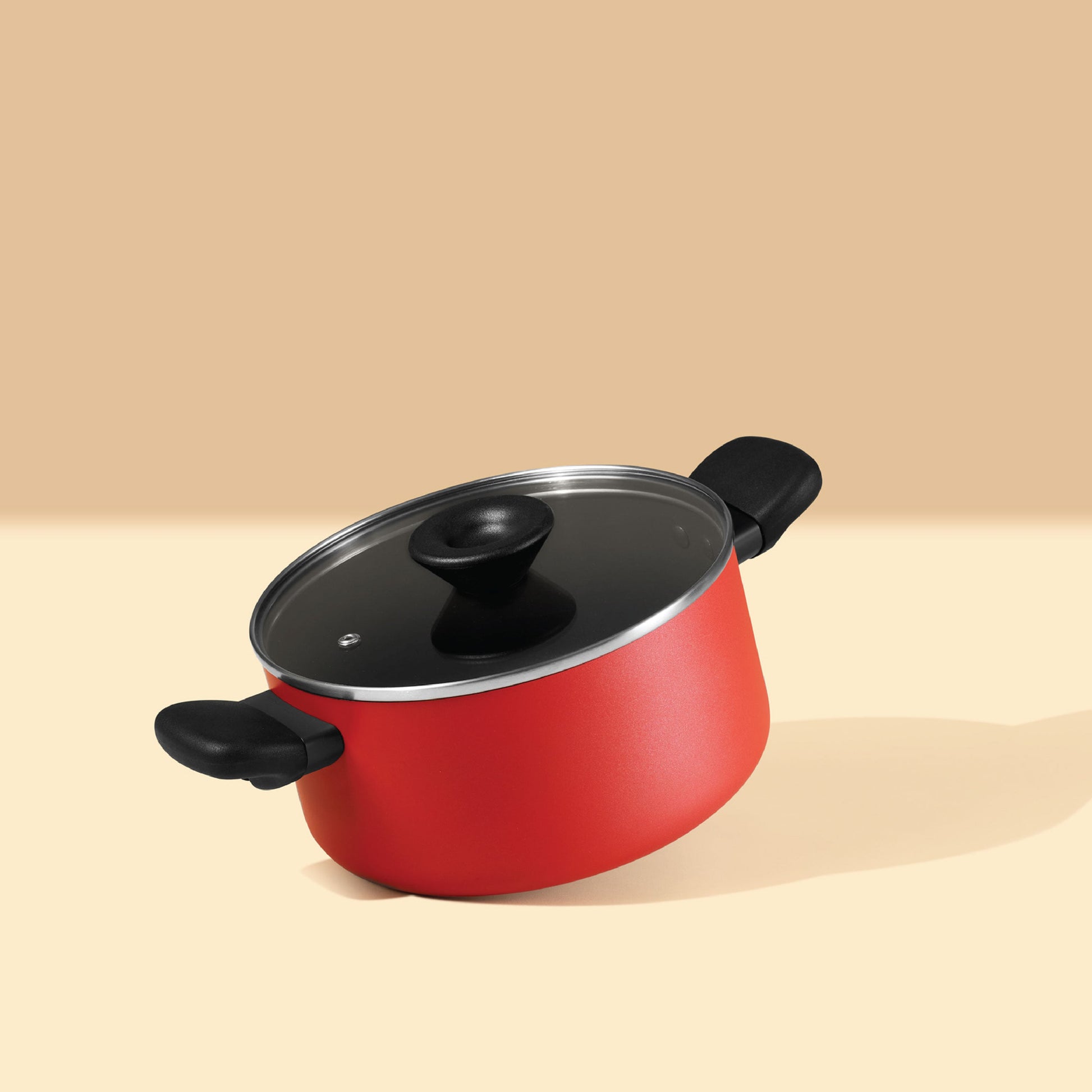 Meyer Bauhaus Nonstick Stockpot/ Casserole with lid, 24 cm, Red