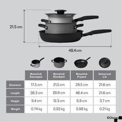 Meyer Disney100 Limited Edition 4 Piece Essential Set ( Nonstick Saucepan + Stockpot + Frypan and Universal Lid )
