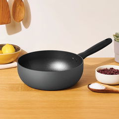 Meyer Bauhaus Nonstick Open Saucier, 24 cm, Dark Grey