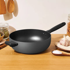 Meyer Bauhaus Nonstick Open Chef's Pan, 26 cm, Dark Grey