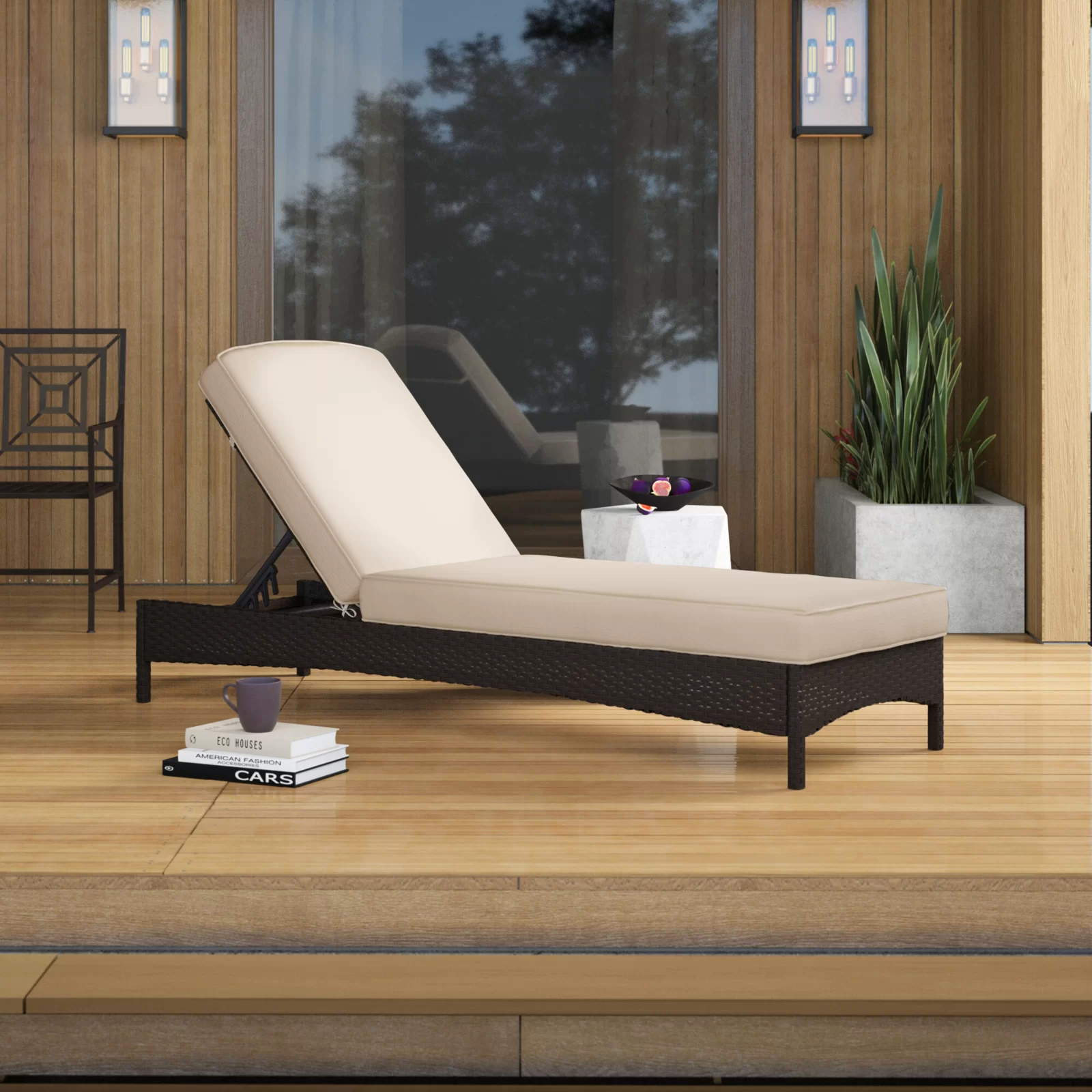 Veny Outdoor Swimming Poolside Lounger (Dark Brown)