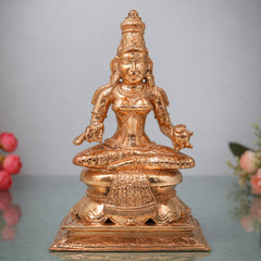 Bronze Annapurneshwari Idol Maa Annapurna Devi Statue Annapoorna Mata Murti Annada Devi Bhojanadayini Goddess Annapurna Sculpture Handmade Chola Art Metal Idol for Pooja Room Home Temple Kitchen Vastu Decor, Gold, 8 Inch, 1 Piece