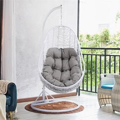 Lothario Single Seater Hanging Swing With Stand For Balcony , Garden Swing (White)