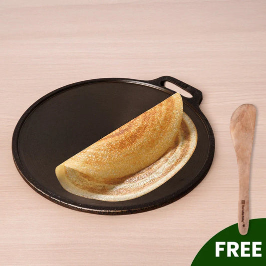 Super Smooth Cast Iron Tawa,Pre-seasoned, Nonstick, 100% Pure, Toxin-free, Free ₹110 Spatula, 26.7cm/30.2cm