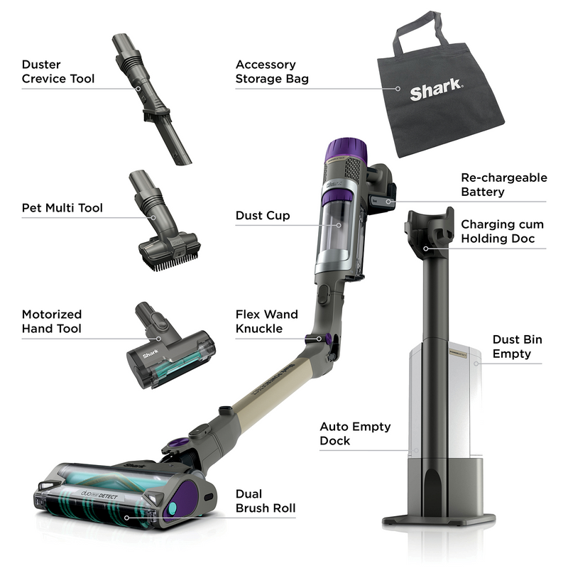 Shark PowerDetect Clean & Empty Cordless Stick Vacuum (IP3251INT) | Auto-Charging and Auto Empty Dock