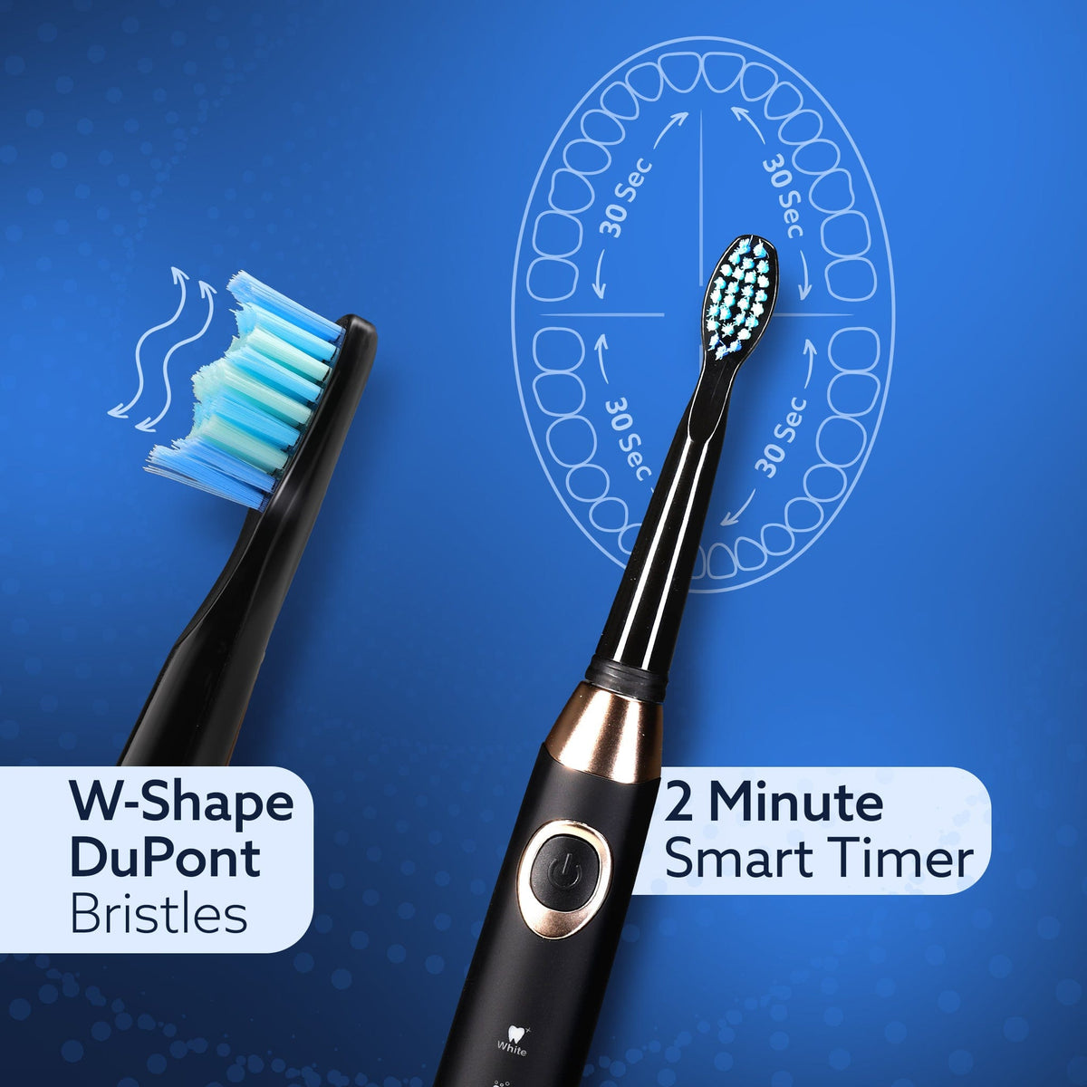 AGARO COSMIC MAX Sonic Electric tooth brush for adults with 5 modes, 7 brush heads, 1 Interdental head and rechargeable with 4 hours charge lasting up to 25 days (Black)-6