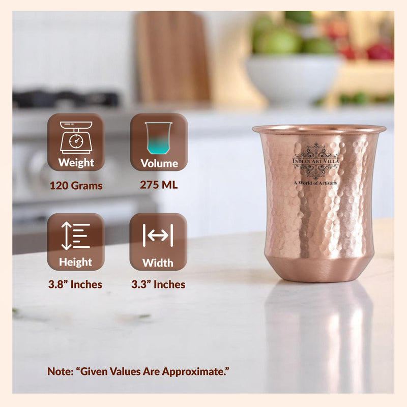 Pure Copper Hammered & Smooth Design Glass