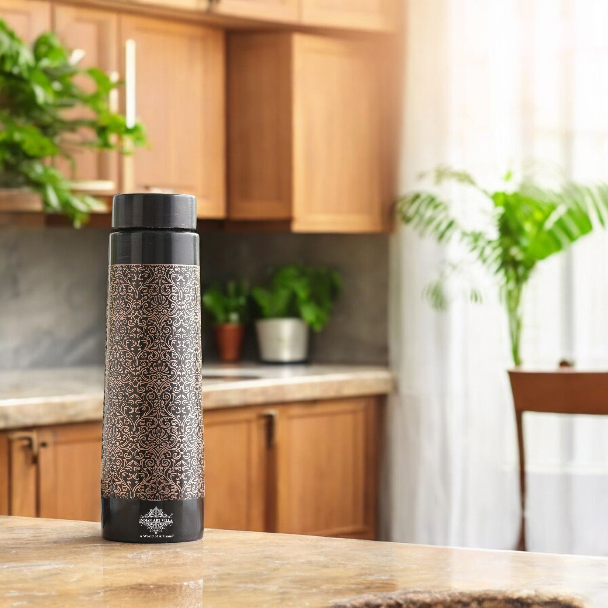 Pure Copper Water Bottle – Pyramid Shape, 900 ML