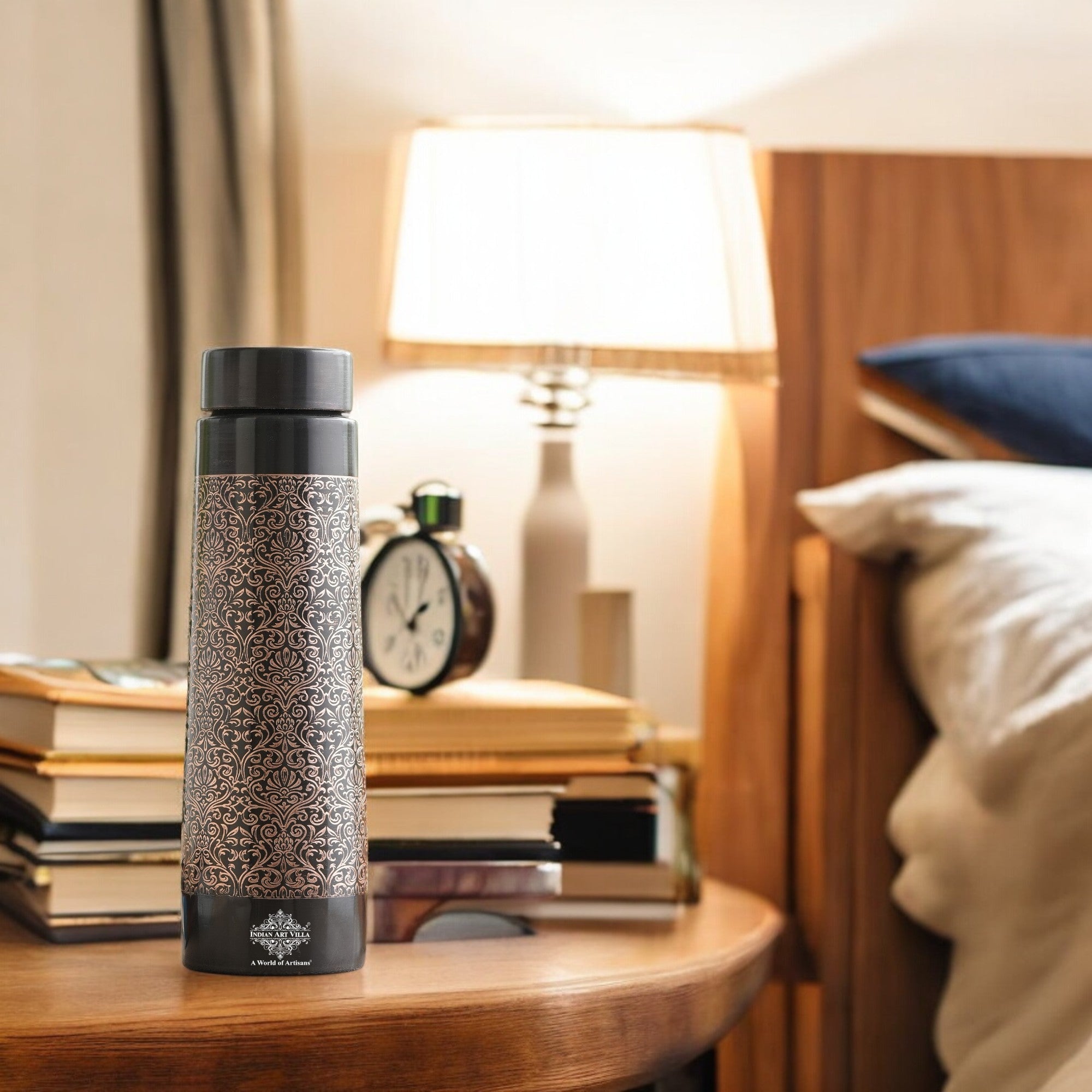 Pure Copper Water Bottle – Pyramid Shape, 900 ML