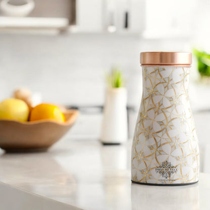 Pure Copper Gold Print Luxury Design Bedroom Bottle,  Home Décor, Marble Finish, 950 ml