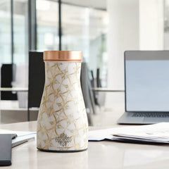 Pure Copper Gold Print Luxury Design Bedroom Bottle,  Home Décor, Marble Finish, 950 ml