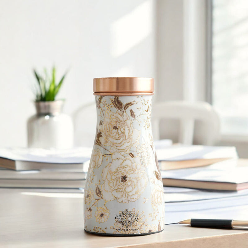 Pure Copper Gold Print Luxury Design Bedroom Bottle,  Home Décor, Marble Finish, 950 ml