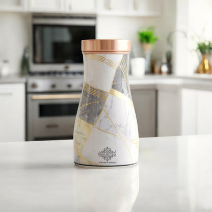 Pure Copper Gold Print Luxury Design Bedroom Bottle,  Home Décor, Marble Finish, 950 ml