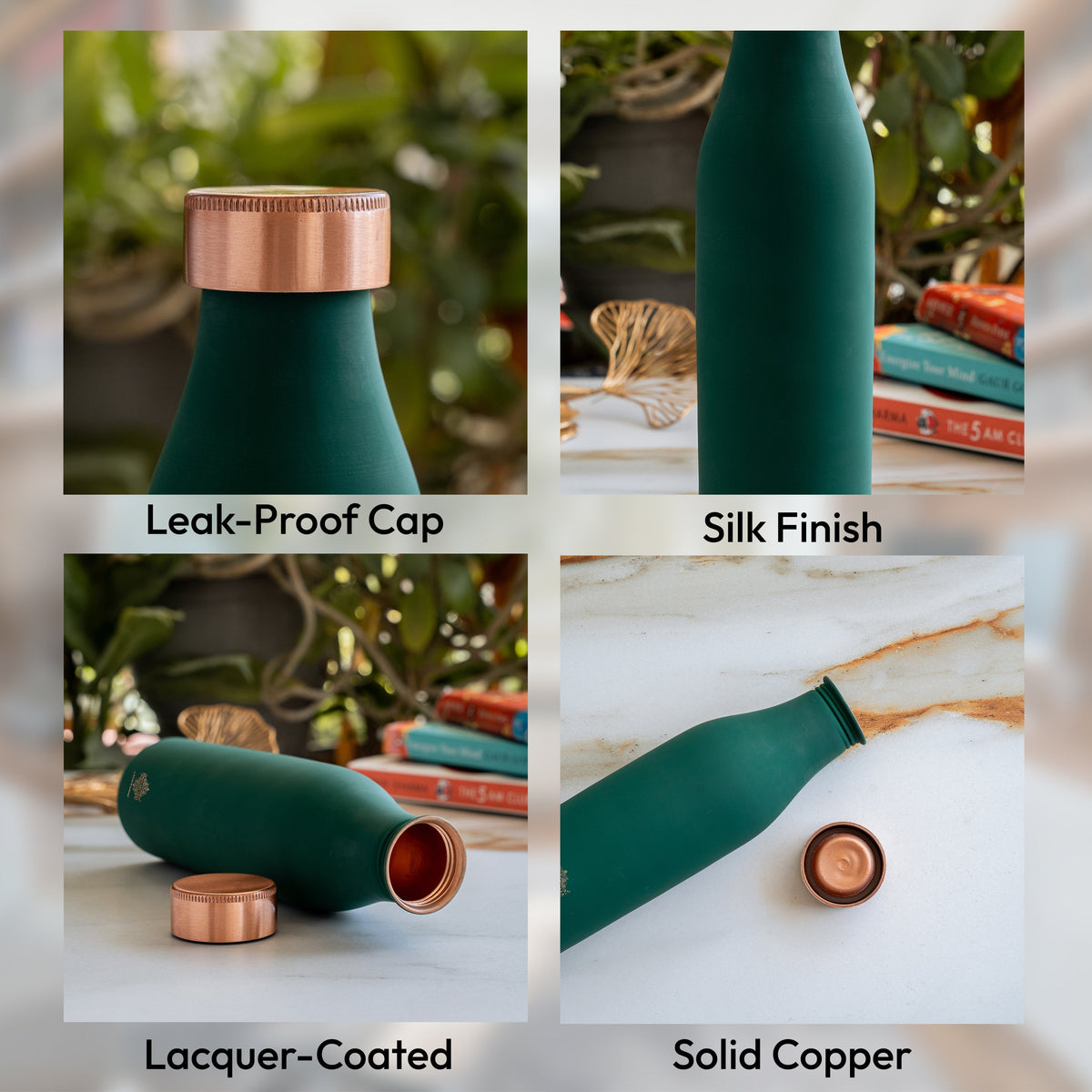 Pure Copper Bottle with Silk Finish - 900 ML