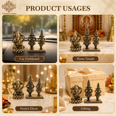 Pure Brass Miniature Vitthal Rukmini Devotional Murti Pair