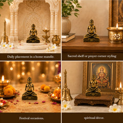Pure Brass Miniature Mahaveer ji Statue - 3 cm