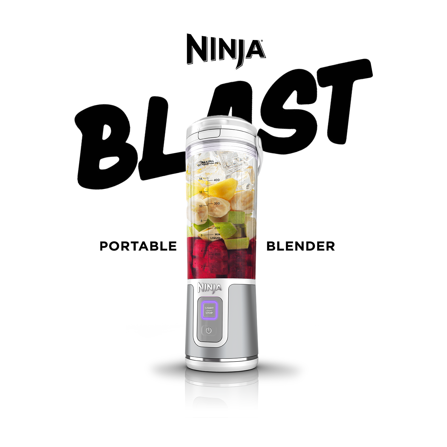 Ninja Blast Portable Cordless Blender (BC151IN) | 530ml, USB-C Rechargeable | Leak-Proof Lid
