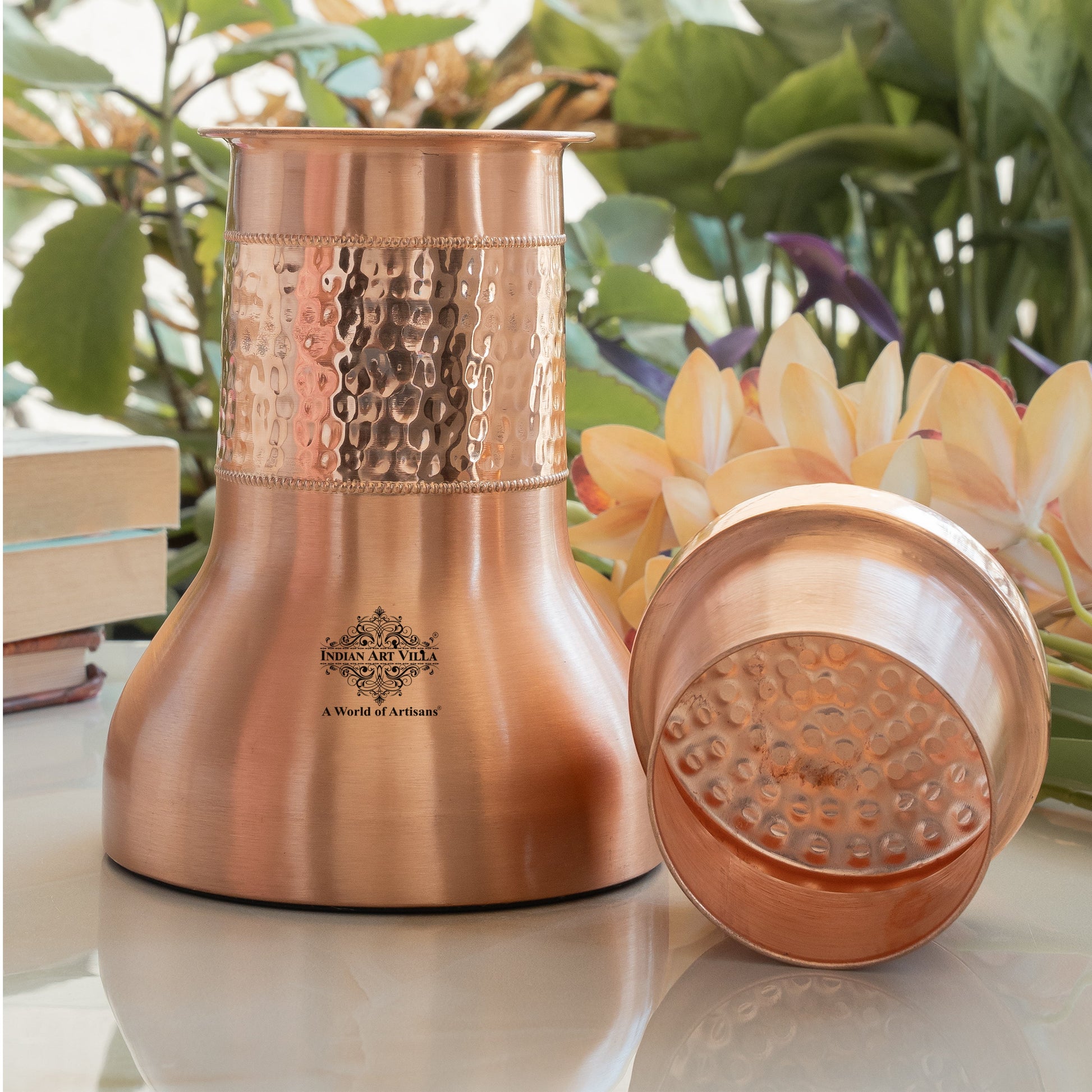 Pure Copper Smooth Hammered Design Lacquer Coated Bedroom Bottle