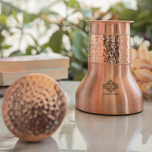 Pure Copper Smooth Hammered Design Lacquer Coated Bedroom Bottle