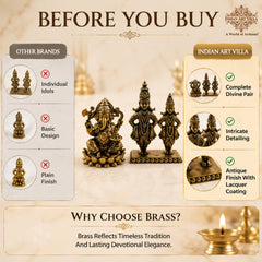 Pure Brass Miniature Vitthal Rukmini Devotional Murti Pair