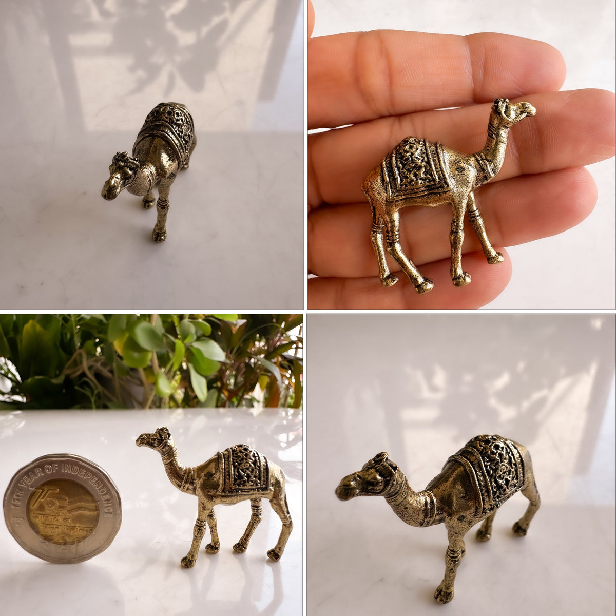 Pure Brass Miniature Camel Statue for Vastu - 3 cm