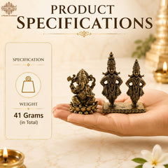 Pure Brass Miniature Vitthal Rukmini Devotional Murti Pair