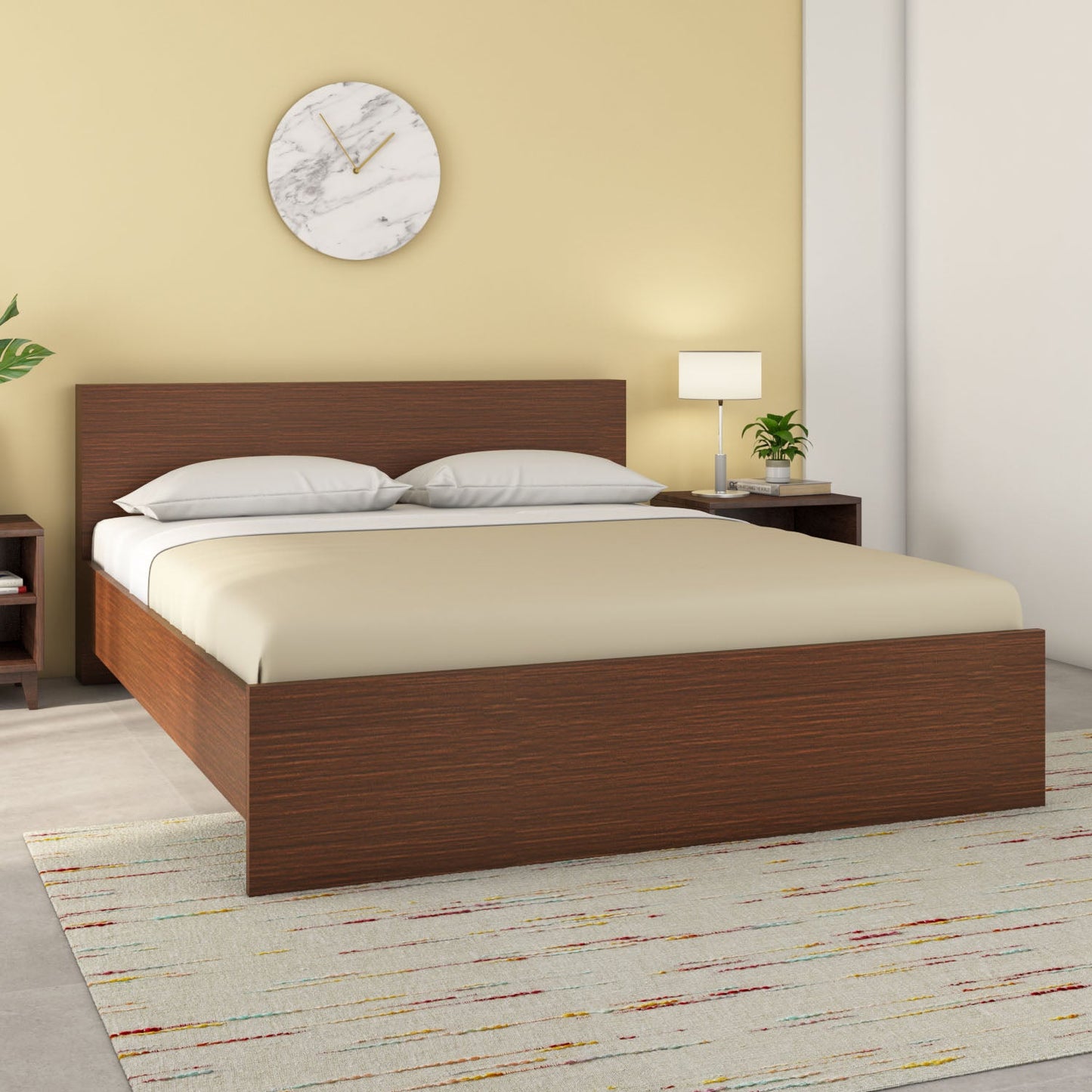 Nilkamal Arthur Plus King Bed (Legno Oak Dark)