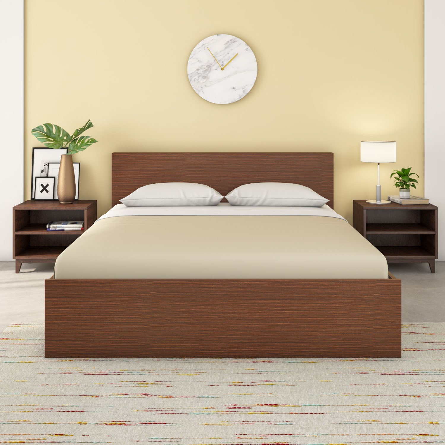 Nilkamal Arthur Plus King Bed (Legno Oak Dark)