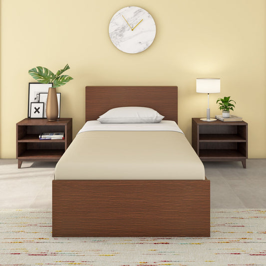 Nilkamal Arthur Plus Single Bed (Legno Oak Dark)