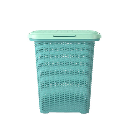 Nilkamal Elegance Laundry Basket 50 Litre with Lid (Sapphire Blue & Sea Blue)