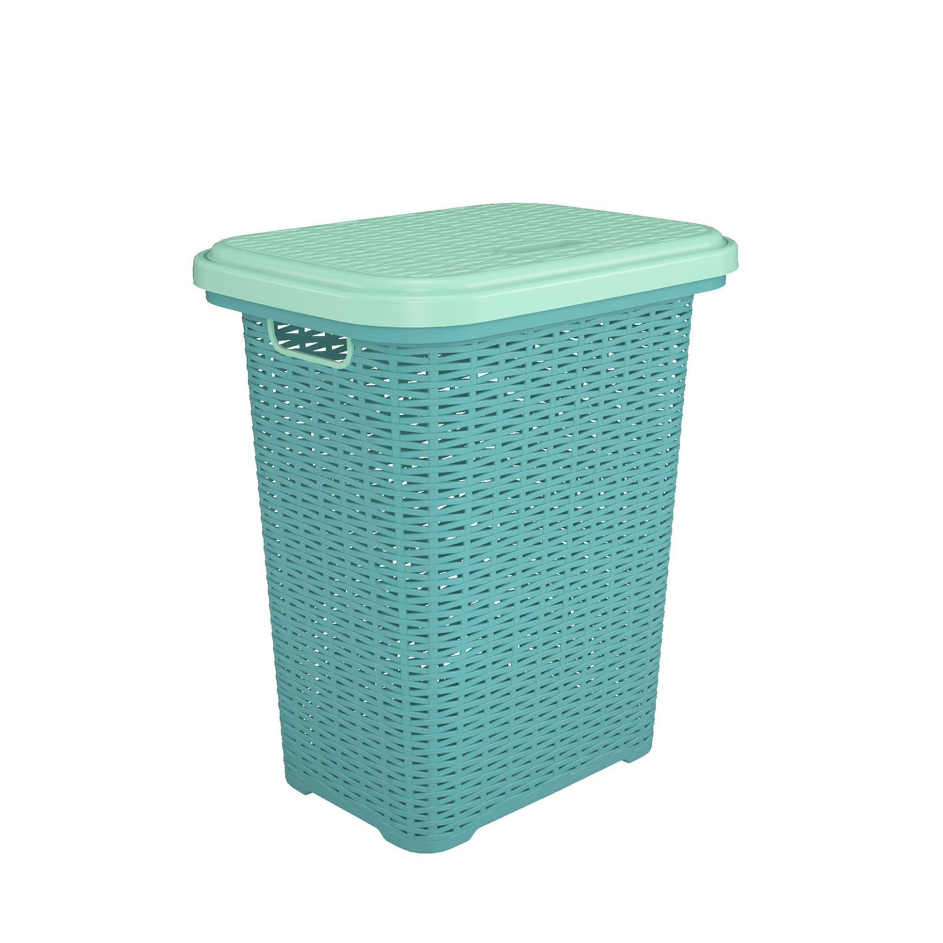 Nilkamal Elegance Laundry Basket 50 Litre with Lid (Sapphire Blue & Sea Blue)