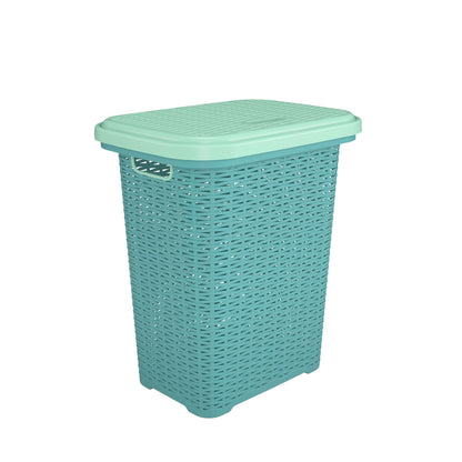 Nilkamal Elegance Laundry Basket 50 Litre with Lid (Sapphire Blue & Sea Blue)