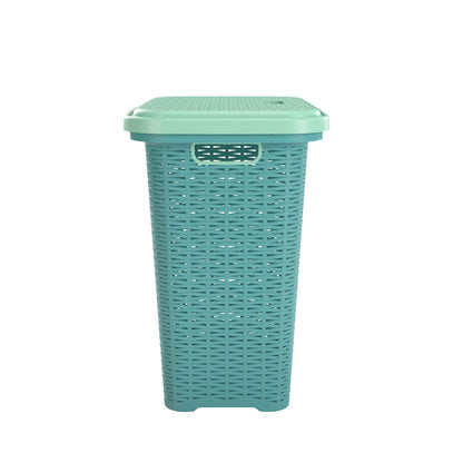 Nilkamal Elegance Laundry Basket 50 Litre with Lid (Sapphire Blue & Sea Blue)